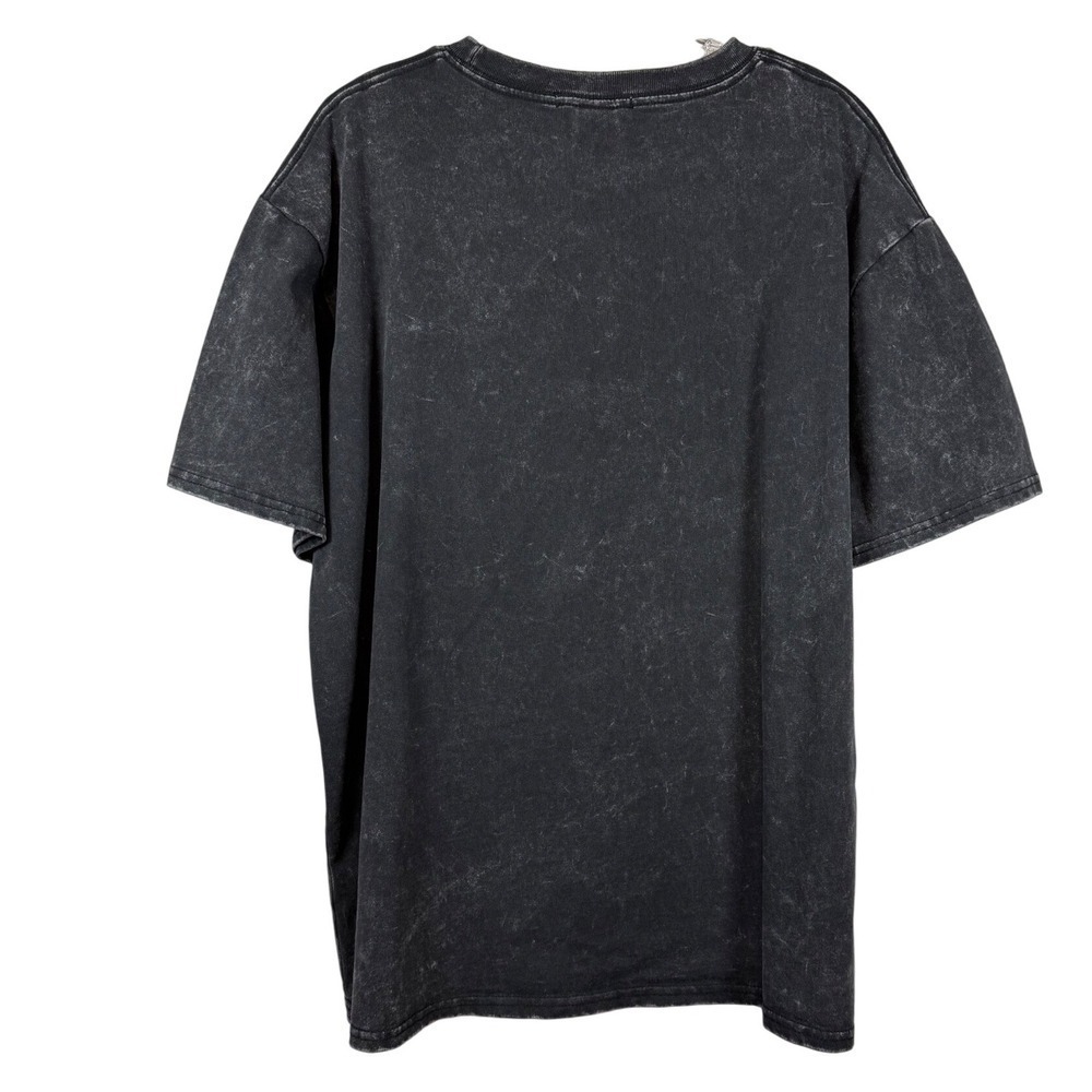FOREVER 21 Black Acid Wash "Birthday MVP" Oversized T-Shirt, 100% Cotton, Size M - Picture 2 of 6